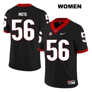 Women's Georgia Bulldogs NCAA #56 William Mote Nike Stitched Black Legend Authentic College Football Jersey ULI1054CR